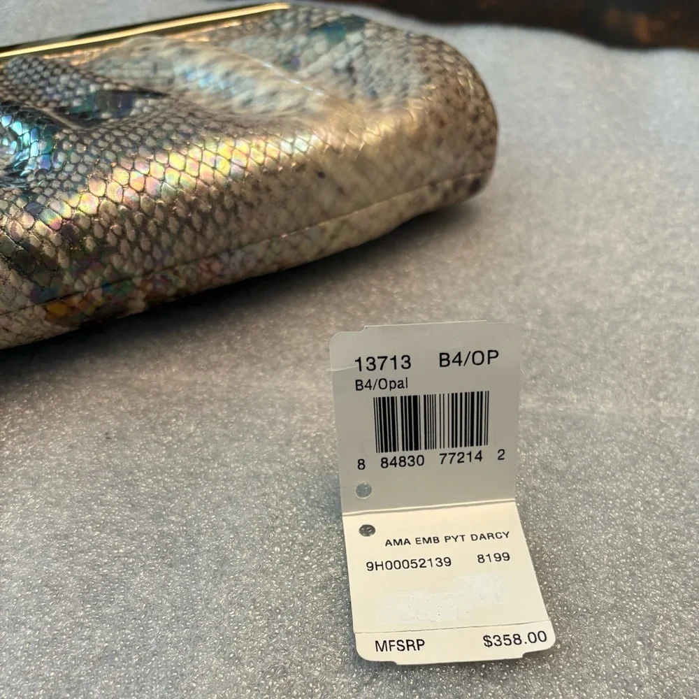 Coach-Darcy  Embossed Python Clutch - Picture 10 of 12